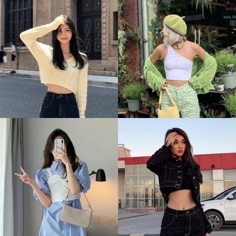 ไอเดียแมทช์ Crop top เอวลอย สไตล์เกาหลี