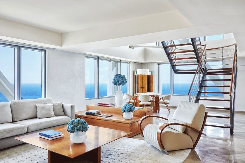 Illustration of Penthouse Suites With Private Art Galleries