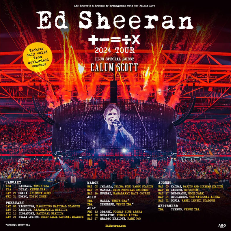 สมการทางดนตรี กับ Ed Sheeran ‘+ = ÷ x’ Mathematics Tour Bangkok 2024